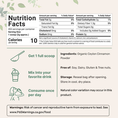Organic Ceylon Cinnamon Powder